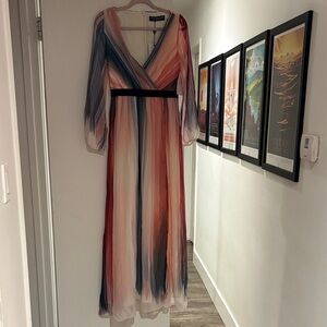 Little Mistress Multicolor Chiffon Maxi Dress
